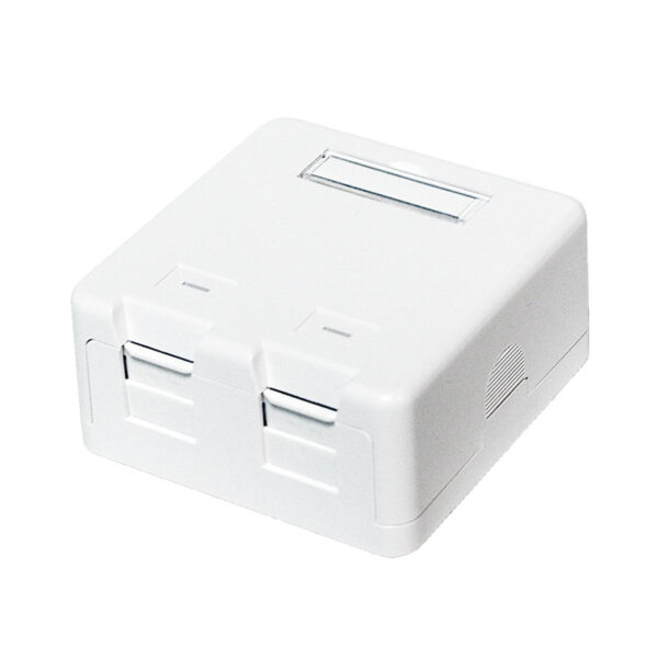 Produktbild XMVT 200 141  -  Aufputz-Leergehäuse Keystone, für 2xRJ45 UTP, weiss, - Ausverkauf